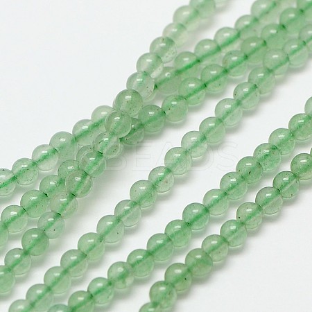 Natural Gemstone Aventurine Round Beads Strands G-A130-3mm-H01-1