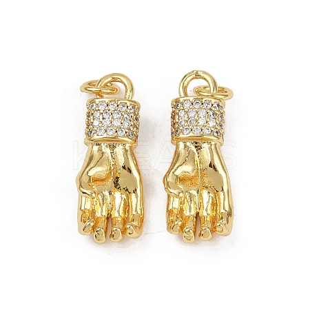 Brass Micro Pave Cubic Zirconia Pendants KK-C093-01C-G-1