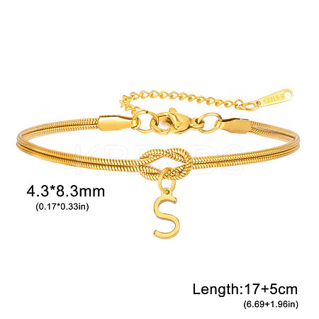 304 Stainless Steel Initial Charm Bracelets FS-WGD8E41-44-1