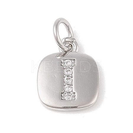 Rack Plating Brass Micro Pave CLear Cubic Zirconia Charms KK-E110-14P-I-1