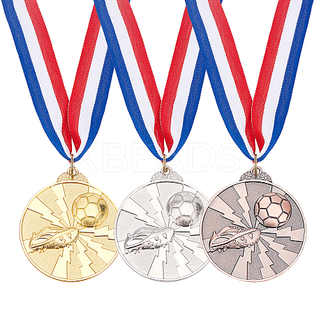 9Pcs 9 Colors Zinc Alloy Medal AJEW-GA0002-90-1