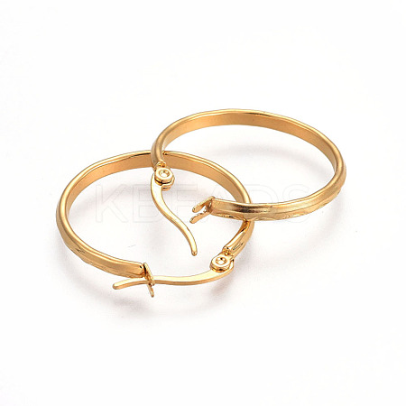 Ion Plating(IP) 304 Stainless Steel Hoop Earrings EJEW-L215-20G-1