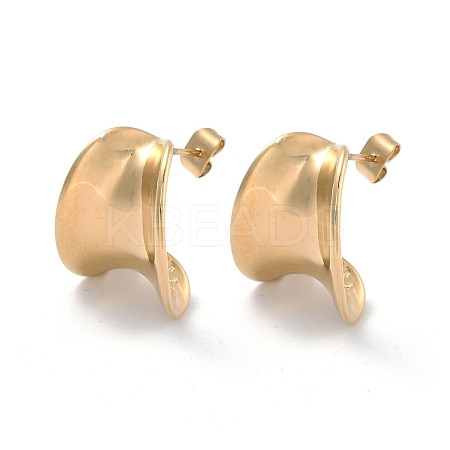 Ion Plating(IP) 304 Stainless Steel Stud Earrings EJEW-K281-08G-1