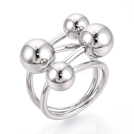 Adjustable 304 Stainless Steel Cuff Rings STAS-T066-80P-1