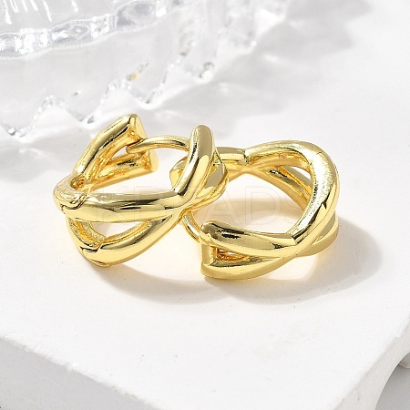Rack Plating Brass Criss Cross Hoop Earrings for Women EJEW-B014-15G-1