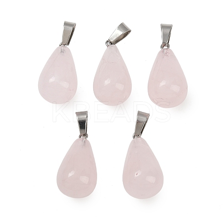 Natural Rose Quartz Pendants G-S364-072P-01-1