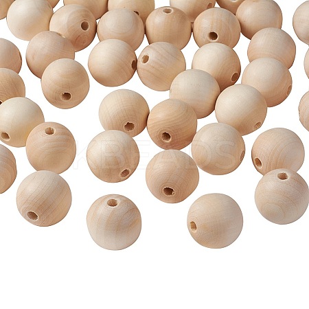 Unfinished Wood Beads LS-WOOD-S651-30mm-LF-1