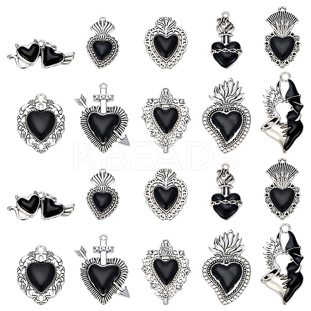 20Pcs 10 Sytyles Alloy Enamel Pendants ENAM-ME0001-11-1