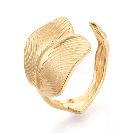 Adjustable Ion Plating(IP) 304 Stainless Steel Cuff Rings for Women RJEW-N052-03G-1