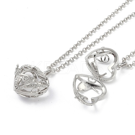 Brass with Rhinestone Pendant Necklaces NJEW-G089-02B-P-1