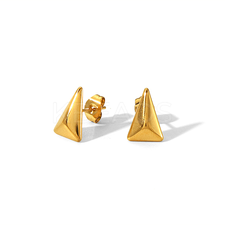 Fashionable 304 Stainless Steel Triangle Stud Earrings PU6903-1-1