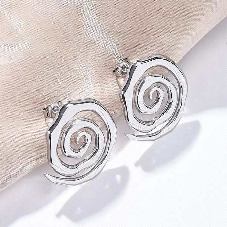 304 Stainless Steel Stud Earrings for Women LS-EJEW-K306-15P-1