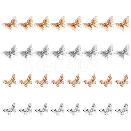 32Pcs 4 Style Brass Filigree Pendants KK-AR0002-02-1