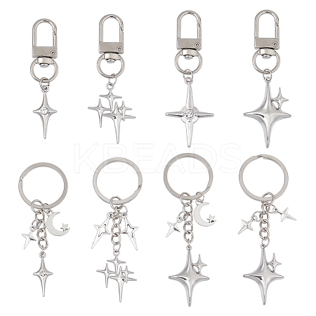 8Pcs Alloy Pendant Decoration and Keychains HJEW-DC00064-1