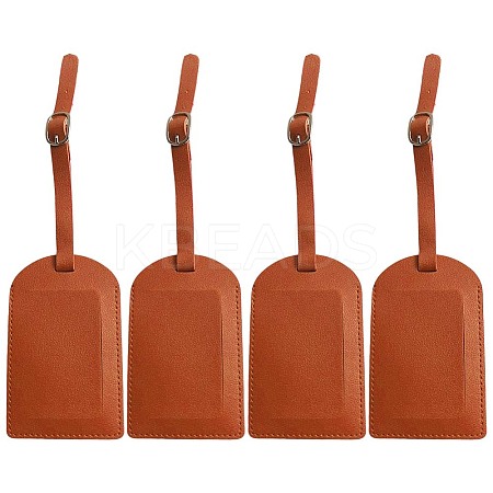 CutHollow 4Pcs PU Leather Luggage Tag OFST-CL0001-01B-02-1