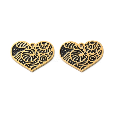 Ion Plating(IP) 304 Stainless Steel Black Enamel Pendants STAS-M102-67G-1