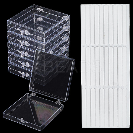 9Pcs Plastic Fake Nail Tips Storage Box CON-SP0001-15C-1