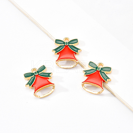 20Pcs Light Gold Alloy Enamel Pendants ENAM-YW0001-47-1