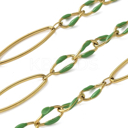 304 Stainless Steel Enamel Link Chains CHS-U003-01G-15-1
