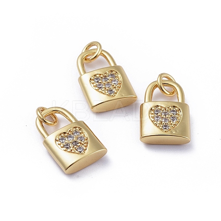 Brass Micro Pave Cubic Zirconia Pendants LS-ZIRC-G163-20G-1