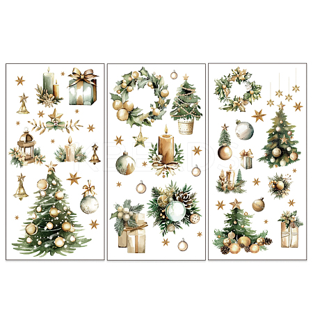 3 Sheets 3 Styles PVC Waterproof Decorative Stickers DIY-WH0404-169-1