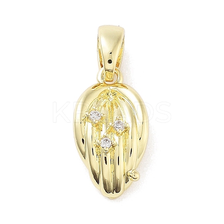 Brass Micro Pave Cubic Zirconia Pendants KK-F877-19G-1