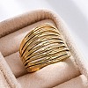 304 Stainless Steel Open Cuff Rings for Women RJEW-F174-04G-4