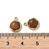 Synthetic Goldstone Half Round Charms STAS-L022-393G-01-3