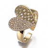 Brass Micro Pave Cubic Zirconia Cuff Rings LS-RJEW-I074-10G-01-1