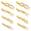 8Pcs 4 Styles Brass Pave Clear Cubic Zirconia Watch Band Clasps KK-OC0001-46G-1