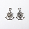 Tibetan Style Alloy Anchor with Helm Pendants PALLOY-2730-AS-LF-1