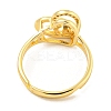 Heart with Letter Rack Plating Brass Micro Pave Cubic Zirconia Adjustable Rings for Women RJEW-I105-06G-B-3
