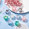 10Pcs 5 Colors UV Plating Transparent Crackle Acrylic Beads OACR-YW0001-57-5