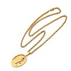 201 Stainless Steel Virgin Mary Pendant Wheat Chain Necklaces for Men NJEW-S387-09G-05-4