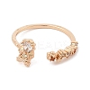 Brass Micro Pave Colourful Cubic Zirconia Open Cuff Rings for Women LS-RJEW-Z073-01G-02-2