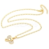 Brass Micro Pave Clear Cubic Zirconia Pendant Necklaces for Women LS-NJEW-M084-02G-02-2
