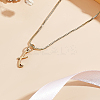 1pc Brass Chain & 304 Stainless Steel Letter Pendant Necklaces NJEW-LP0001-40X-G-3