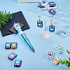 20Pcs 2 Colors UV Plating Rainbow Iridescent Acrylic Enamel Beads SACR-TA0001-70-7