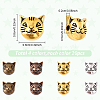 80Pcs 4 Colors Tibetan Style Alloy Kitten Beads TIBEP-YW0002-20-3