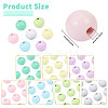 140Pcs 7 Colors Spray Painted Wood European Beads WOOD-GL0001-18-2