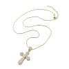 Brass Clear Cubic Zirconia Pendant Necklaces for Women LS-NJEW-M009-05G-C-2
