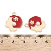 Light Gold Plated Alloy Enamel Pendants ENAM-M219-15KCG-03-3