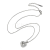 Heart 304 Stainless Steel Micro Pave Cubic Zirconia Pendant Necklaces for Women LS-NJEW-D288-05P-2