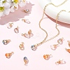 10Pcs Glass Pendants PALLOY-YW00130-01-5