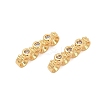 Brass Micro Pave Clear Cubic Zirconia Spacer Bars KK-P302-26G-1