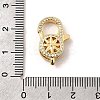 Brass Micro Pave Clear Cubic Zirconia Lobster Claw Clasps KK-A266-24E-G-3