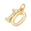 Brass Micro Pave Clear Cubic Zirconia Charms KK-P339-27G-10-2
