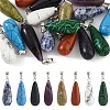 16Pcs 8 Styles Natural & Synthetic Mixed Gemstone Pendants G-YW0002-35-1