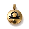 304 Stainless Steel Black Enamel Charms STAS-R009-02G-11-1