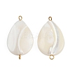 Natural Shell Teardrop Connector Charms STAS-D378-28G-1